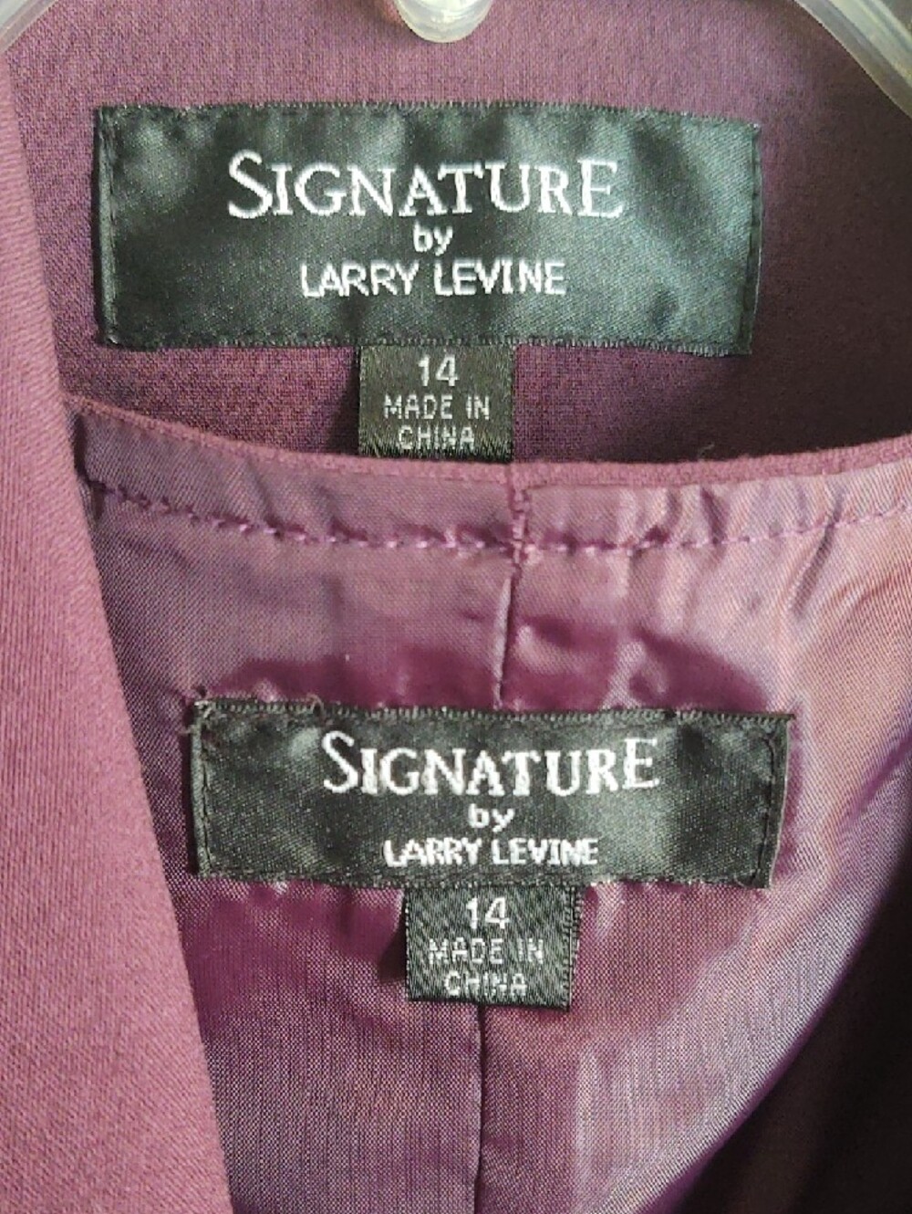 Signature by Larry Levine Plum Two-Piece Dress with Cropped Jacket - Picture 2 of 10
